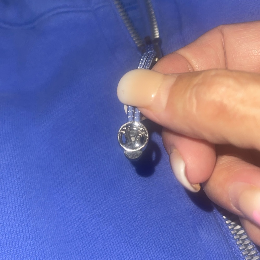 Lululemon scuba BEAUTIFUL Blue Half-Zip Cropped Hoodie XL XXL soft, thumb holes - Picture 14 of 14